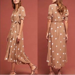 Maeve breanna polka dot wrap midi dress
